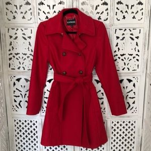 Express Red Wool Coat